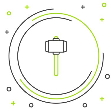 Çizgi Savaş Çekici simgesi beyaz arka planda izole edildi. Renkli taslak konsepti. Vektör.