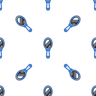 Çizgi El ayna ikonu beyaz arkaplanda izole edilmiş kusursuz desen. Renkli taslak konsepti. Vektör.