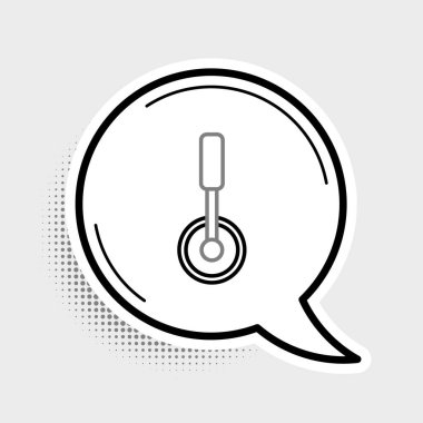 Line Pizza bıçak ikonu gri arka planda izole edildi. Pizza kesme tabelası. Çelik mutfak gereçleri. Renkli taslak konsepti. Vektör.