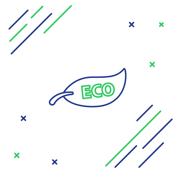 Line Leaf Eco Symbol Ikona Izolované Bílém Pozadí Banner Label — Stockový vektor