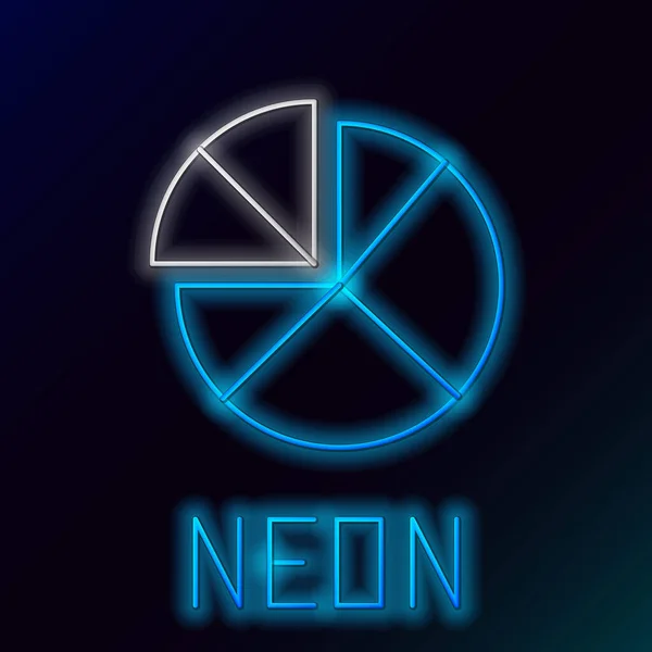 Gloeiende Neon Lijn Grafiek Schema Grafiek Diagram Infographic Taart Grafiek — Stockvector