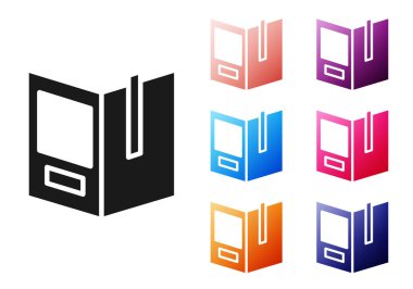 Siyah Açık kitap simgesi beyaz arkaplanda izole edildi. Simgeleri renklendirin. Vektör İllüstrasyonu.