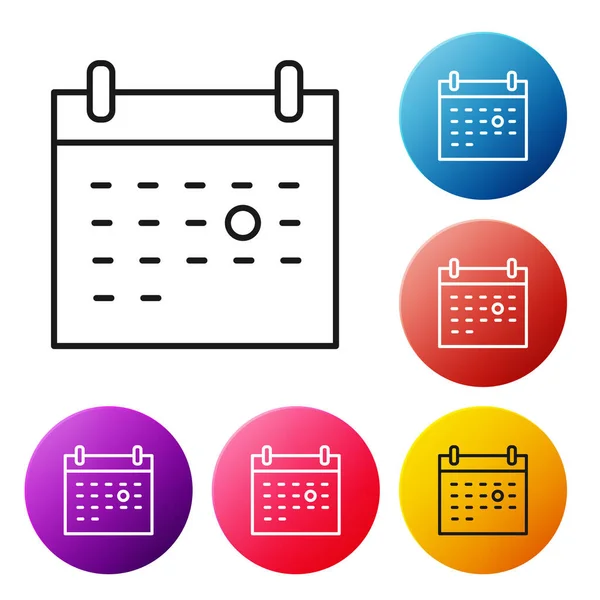 Schwarze Linie Kalendertodessymbol Isoliert Auf Weißem Hintergrund Setzen Sie Symbole — Stockvektor