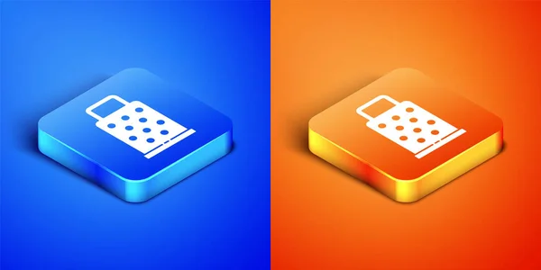 Isometric Grater Icon Isolated Blue Orange Background Kitchen Symbol Cooking — Stock Vector