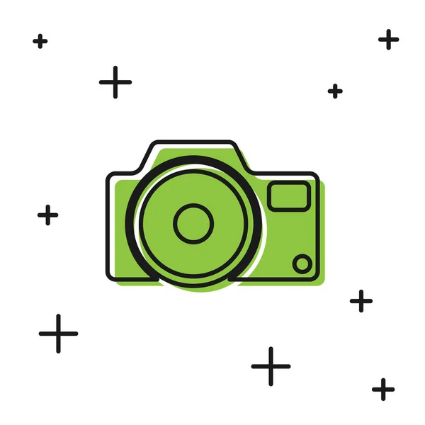 Черная Фотография Камеры Значок Изолирован Белом Фоне Значок Фотокамеры Вектор — стоковый вектор