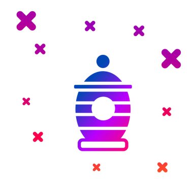 Renkli Cenaze Vazosu simgesi beyaz arkaplanda izole edildi. Yakma ve gömme kapları, kolumbaryum vazolar, küllü kavanozlar ve kaplar. Kademeli rastgele dinamik şekiller. Vektör.