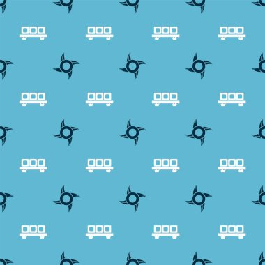 Japon ninja shuriken ve sushi 'yi kusursuz şablona ayarlayın. Vektör.