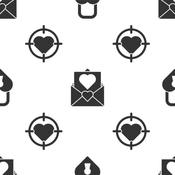 Definir Castelo Forma Coração Envelope Com Coração Coração Valentim Centro —  Vetores de Stock