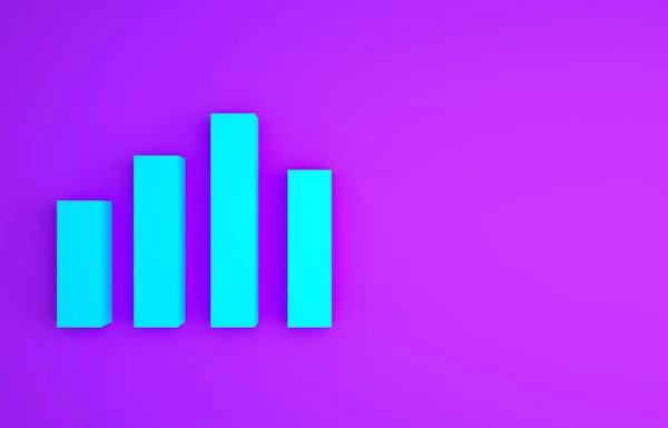 Blue Music equalizer ikon elszigetelt lila háttér. Hanghullám. Audio digitális kiegyenlítő technológia, konzol panel, impulzus musical. Minimalizmus koncepció. 3d illusztráció 3D render — Stock Fotó