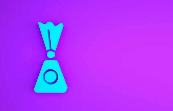 Kék Candy ikon elszigetelt lila háttér. Minimalizmus koncepció. 3d illusztráció 3D render — Stock Fotó