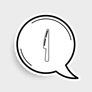 Çizgi Bıçak simgesi gri arkaplanda izole edildi. Çatal bıçak sembolü. Renkli taslak konsepti. Vektör.