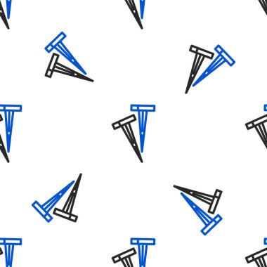 Çadır simgesi için Çizgi Pegleri beyaz arkaplanda izole edilmiş pürüzsüz desen. Olağanüstü bir spor. Spor malzemeleri. Renkli taslak konsepti. Vektör.