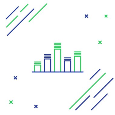 Çizgi Müzik eşitleyici simgesi beyaz arkaplanda izole edildi. Ses dalgası. Ses dijital dengeleyici teknolojisi, konsol paneli, nabız müzikali. Renkli taslak konsepti. Vektör.