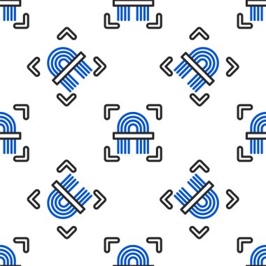 Çizgi Parmak izi simgesi beyaz arkaplanda izole edilmiş kusursuz desen. Kimlik uygulaması simgesi. Kimlik işareti. Kimliğe dokun. Renkli taslak konsepti. Vektör.