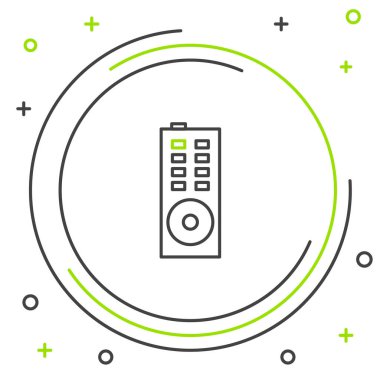 Satır Uzaktan Denetim simgesi beyaz arkaplanda izole edildi. Renkli taslak konsepti. Vektör.