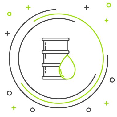 Varil yağı ikonu beyaz arkaplanda izole edildi. Renkli taslak konsepti. Vektör.