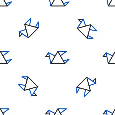 Origami çizgi ikonu beyaz arkaplanda izole edilmiş kusursuz desen. Renkli taslak konsepti. Vektör.