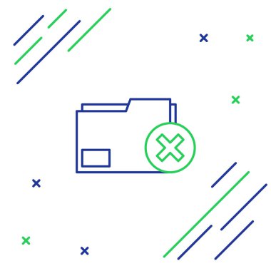 Beyaz arkaplanda bulunan dizin simgesini sil. Dizini sil ya da hata yap. Bilgisayar bilgi dizinini kapat. Renkli taslak konsepti. Vektör.