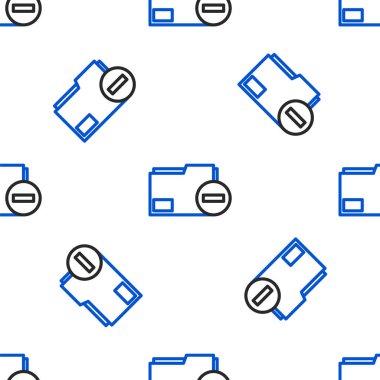 Eksi simge ile satır Belgesi dizini beyaz arkaplanda izole edilmiş pürüzsüz desen. Belgeyi temizle. Dosya belgesini sil. Bilgi dosyasını sil. Renkli taslak konsepti. Vektör.