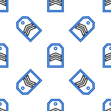 Sembol çizgisi simgesi, beyaz arkaplanda kusursuz desen izole etti. Askeri rozet işareti. Renkli taslak konsepti. Vektör.