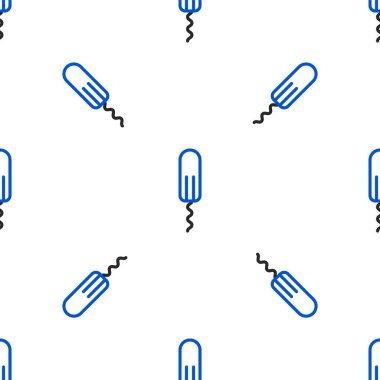 Adet çizgisi ve hijyenik tampon ikonu beyaz arka planda izole edilmiş kusursuz desen. Kadın hijyen ürünleri. Renkli taslak konsepti. Vektör.