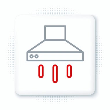 Line Kitchen ekstraktör fan simgesi beyaz arkaplanda izole edildi. Mutfak kaputu. Mutfak egzozu. Ev aletleri. Renkli taslak konsepti. Vektör.