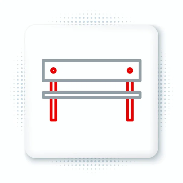 Line Bench Icoon Geïsoleerd Witte Achtergrond Kleurrijk Concept Vector — Stockvector