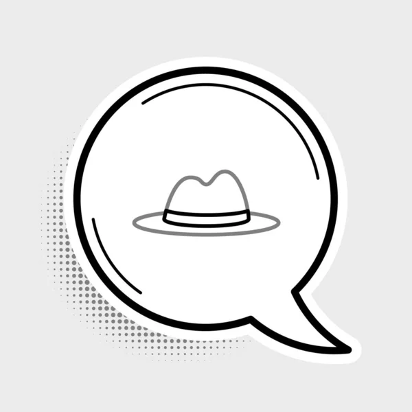 Καπέλο Line Man Κορδέλα Γκρι Φόντο Πολύχρωμο Περίγραμμα Έννοια Διάνυσμα — Διανυσματικό Αρχείο