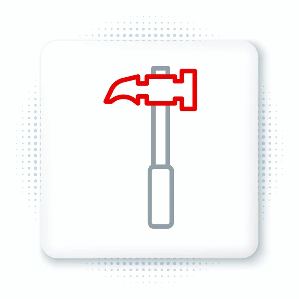 Line Claw Hammer Symbol Isoliert Auf Weißem Hintergrund Zimmermannshammer Werkzeug — Stockvektor
