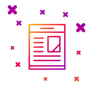 Beyaz arkaplanda izole edilmiş ölüm ilanlarını gösteren renkli gazete ilanı. Kademeli rastgele dinamik şekiller. Vektör.