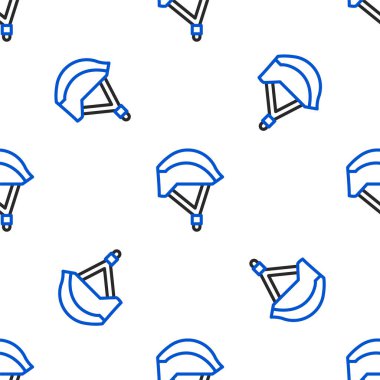 Bisiklet kaskı simgesi beyaz arka planda izole edilmiş. Olağanüstü bir spor. Spor malzemeleri. Renkli taslak konsepti. Vektör.