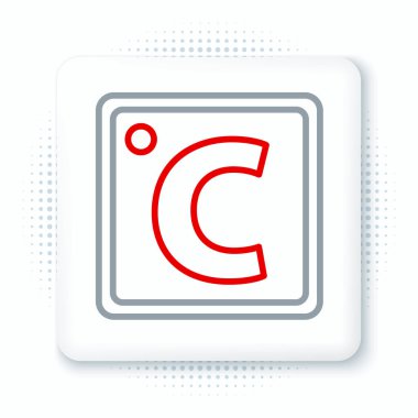 Beyaz arkaplanda izole edilmiş Celsius çizgisi simgesi. Renkli taslak konsepti. Vektör.
