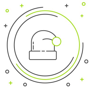 Beyaz arka planda izole edilmiş çizgi Noel Baba şapkası ikonu. Mutlu Noeller ve mutlu yıllar. Renkli taslak konsepti. Vektör.