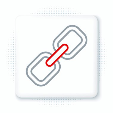 Çizgi Zinciri bağlantısı simgesi beyaz arkaplanda izole edildi. Bağlantı bekar. Hiper bağlantı zinciri sembolü. Renkli taslak konsepti. Vektör.