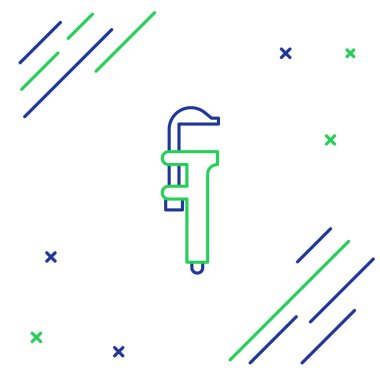 Çizgi Calliper veya kalibre ve ölçek simgesi beyaz arkaplanda izole edildi. Hassas ölçüm aletleri. Renkli taslak konsepti. Vektör.