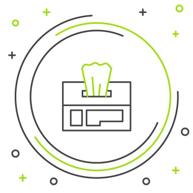 Beyaz arkaplanda ıslak mendil simgesi izole edildi. Renkli taslak konsepti. Vektör.