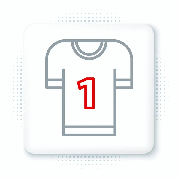 Ícone Camisa Futebol Americano Linha Isolado Fundo Branco Sinal Uniforme — Vetor de Stock