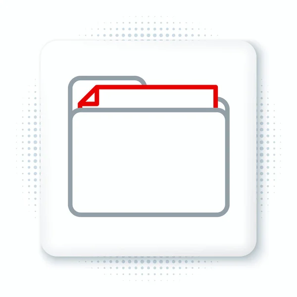 Icono Carpeta Line Document Aislado Sobre Fondo Blanco Símbolo Encuadernación — Vector de stock