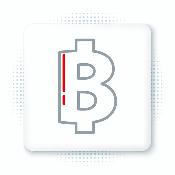 Ligne Crypto Monnaie Pièce Icône Bitcoin Isolé Sur Fond Blanc — Image vectorielle