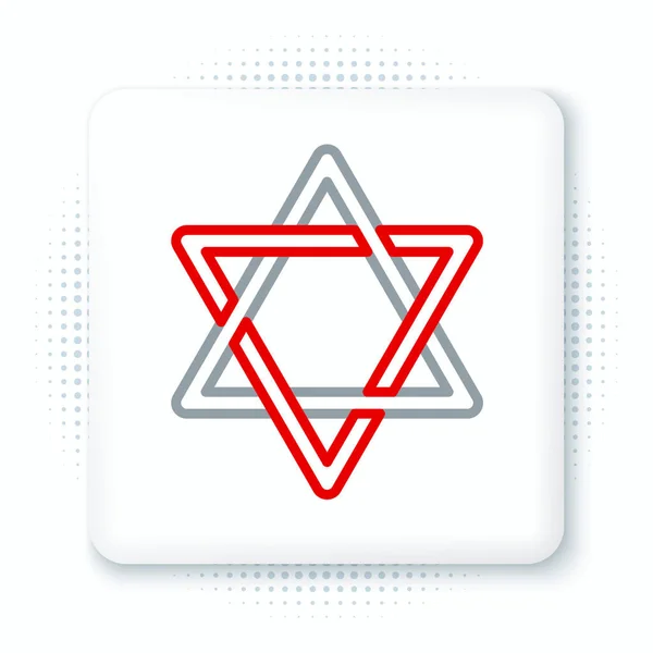 Line Star David Icon Isolated White Background Jewish Religion Symbol — Stock Vector