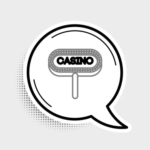 Ícone Tabuleta Line Casino Isolado Fundo Cinza Conceito Esboço Colorido — Vetor de Stock
