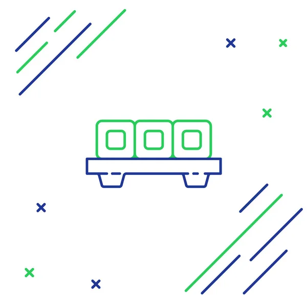 Ligne Sushi Sur Planche Découper Icône Isolée Sur Fond Blanc — Image vectorielle