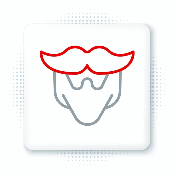 Ligne Moustache Icône Barbe Isolé Sur Fond Blanc Symbole Coiffeur — Image vectorielle