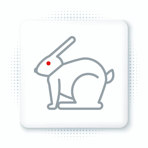 ラインイースターウサギのアイコンは白い背景に隔離されています イースター バニー カラフルなアウトラインコンセプト ベクトル — ストックベクタ