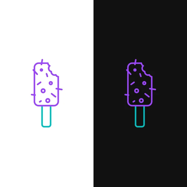 Line Ice Cream Icon Isolated White Black Background Sweet Symbol — Stock Vector