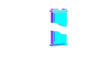 Turkuaz soda kutusu simgesi beyaz arkaplanda izole edildi. Minimalizm kavramı. 3d illüstrasyon 3B canlandırma