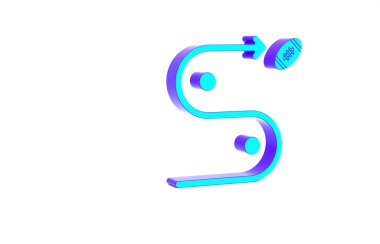 Turkuaz planlama konsepti simgesi beyaz arkaplanda izole edildi. Futbol ya da Amerikan futbolu kupası formasyonu ve taktiği. Minimalizm kavramı. 3d illüstrasyon 3B canlandırma