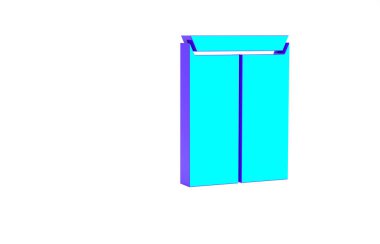 Turkuaz Zarf simgesi beyaz arkaplanda izole edildi. E- posta mektup sembolü. Minimalizm kavramı. 3d illüstrasyon 3B canlandırma