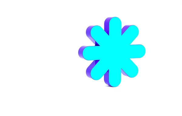 Turquoise Cross szpitalna ikona medyczna odizolowana na białym tle. Pierwsza pomoc. Symbol diagnostyczny. Znak medyczny i apteczny. Koncepcja minimalizmu. Ilustracja 3D 3D renderowania — Zdjęcie stockowe