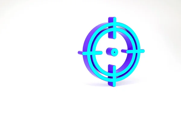 Turquoise Target sport para disparar icono de la competencia aislado sobre fondo blanco. Objetivo limpio con números para el campo de tiro o tiro. Concepto minimalista. 3D ilustración 3D render — Foto de Stock